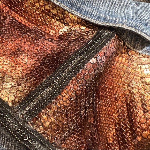Upcycled Denim Jean Jacket Jessica Simpson Sz 3X Hand Embellished OOAK EUC - Picture 7 of 16